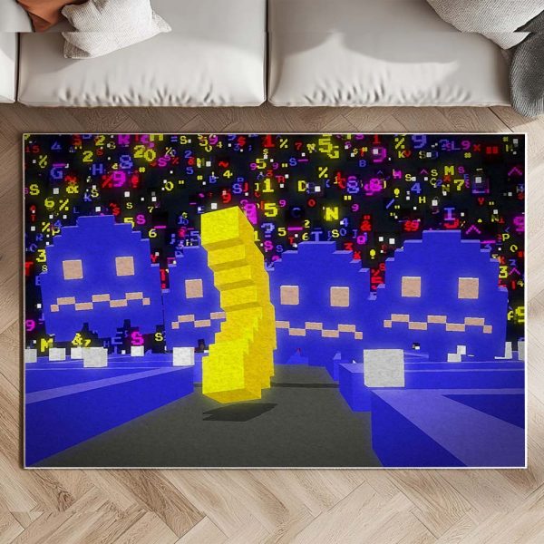 Pac-Man und Geister im Minecraft-Stil Teppich – Bild 2
