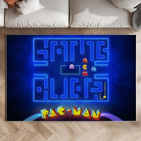 Pac-Man und Geister im Pac-Man-Labyrinth 03 Teppich – Bild 2