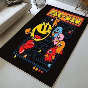 Pac-Man und Power-Pellets Geister mit Früchten im Spiel Teppich
