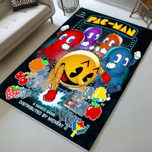Pac-Man und alle Charaktere im Pac-Man-Spiel Teppich