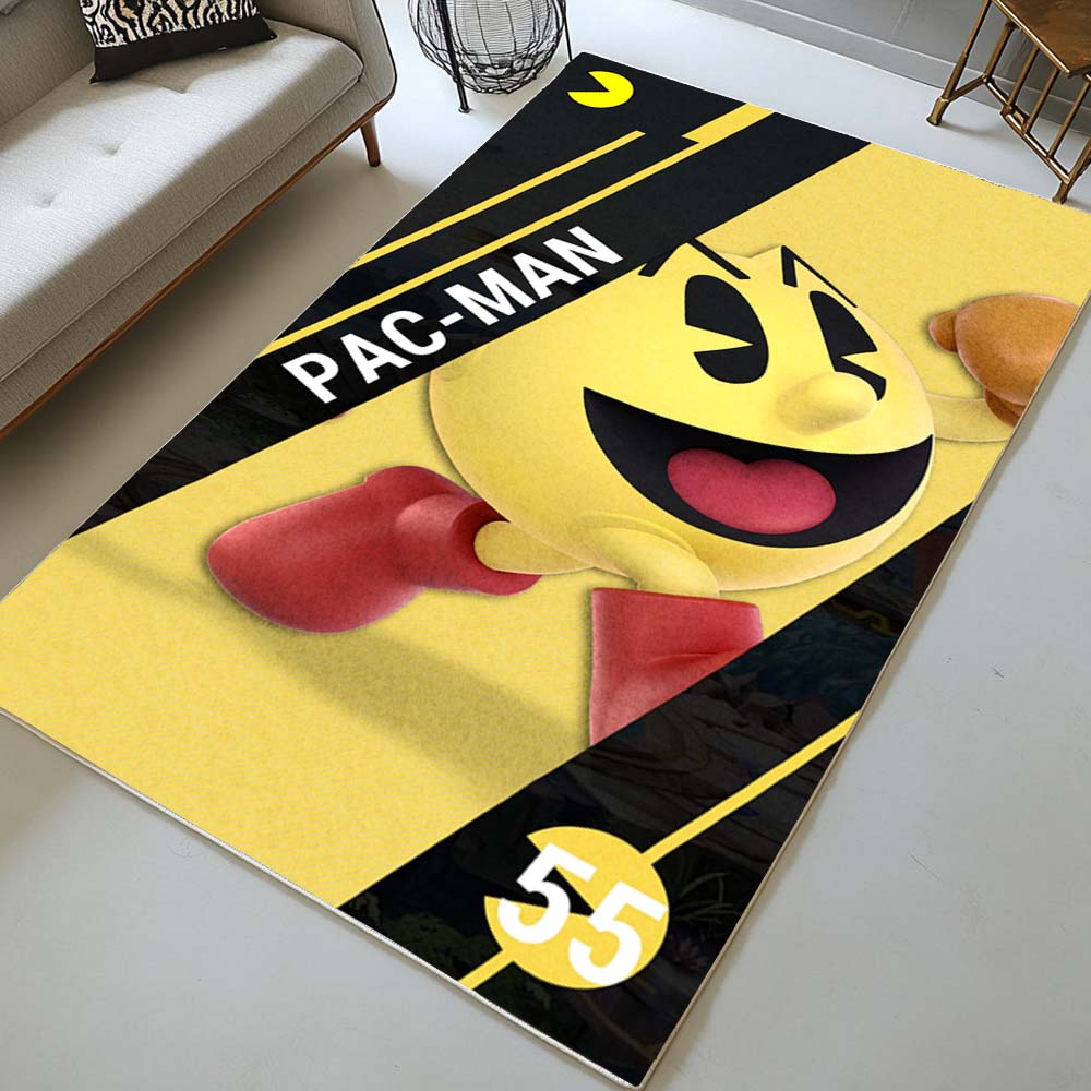 Pac-Man im Rahmen mit fröhlichem Blick Teppich