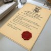 Personalisierter Hogwarts-Brief für Schüler mit eigenem Namen Teppich