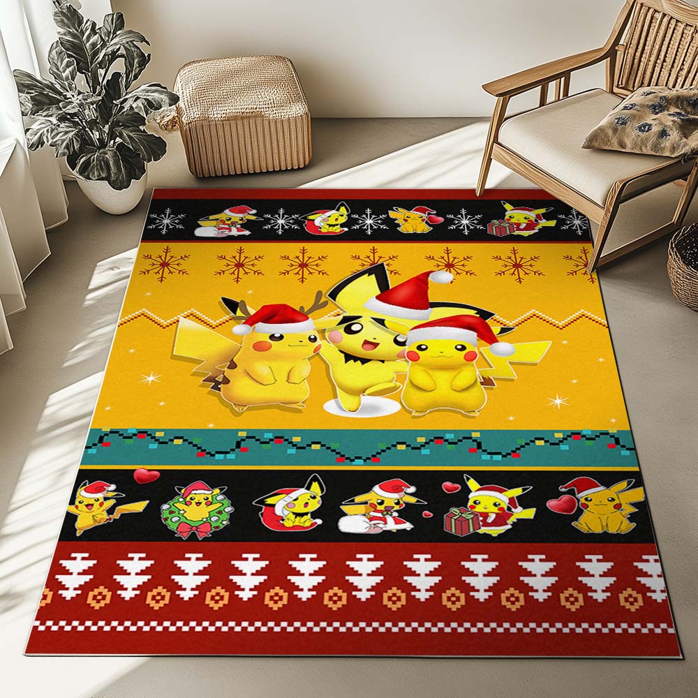 Pikachu Pokémon Frohe Weihnachten Teppich – Bild 2
