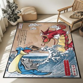Rotes Flug-Wasser vs Eis-Wasser – Pokémon Teppich