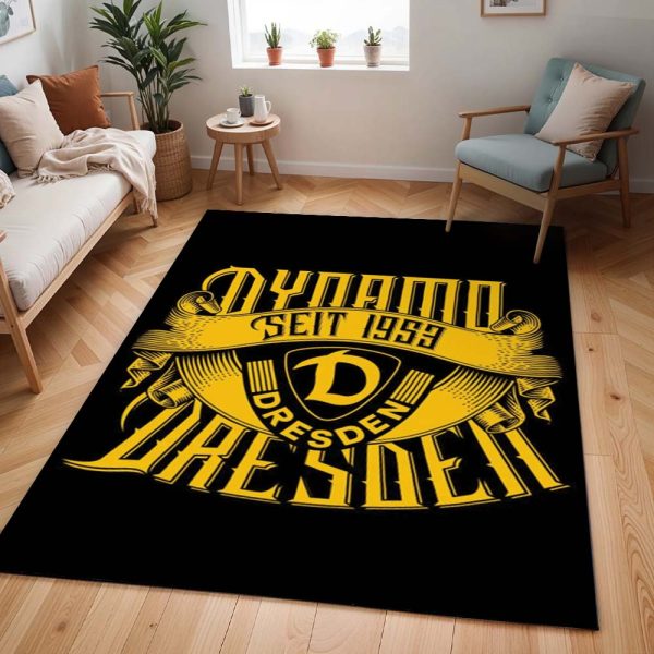 SG Dynamo Dresden gelb schwarz auf schwarzem Hintergrund Teppich