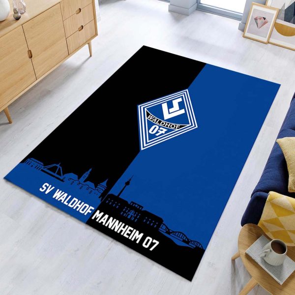 SV Waldhof Mannheim 07 schwarz blauer Hintergrund SVW 02 Teppich – Bild 2