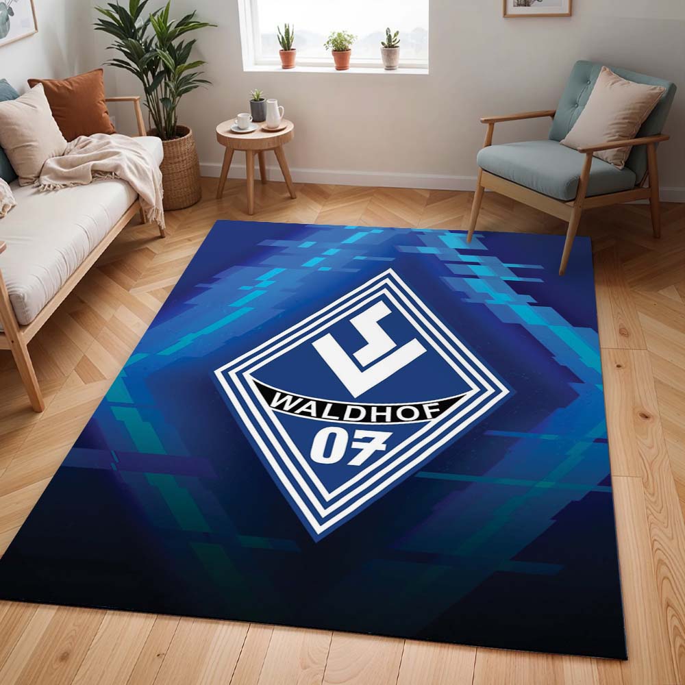 SV Waldhof Mannheim 07 schwarz blauer Hintergrund SVW 04 Teppich