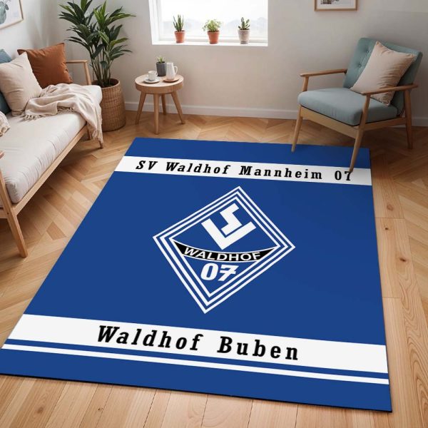 SV Waldhof Mannheim 07 weiß blauer Hintergrund SVW 04 Teppich