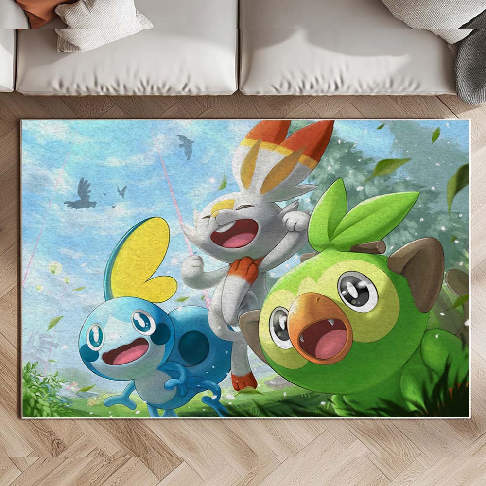Chimpep Hopplo Memmeon Pokémon - Scorbunny Grookey Sobble Pokemon 2 Teppich – Bild 2