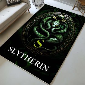 Haus Slytherin Harry Potter Grünes Logo 02 Teppich