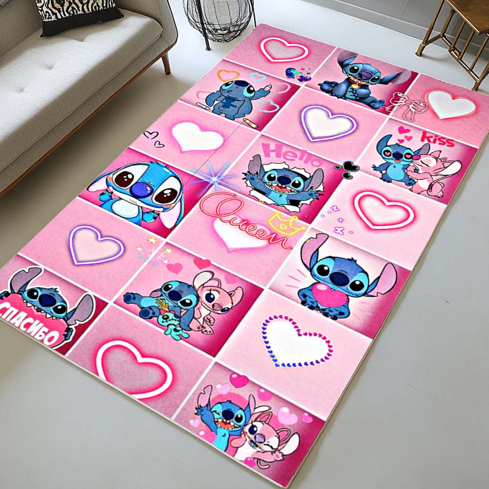 Stitch Rosa Glücklich Teppich