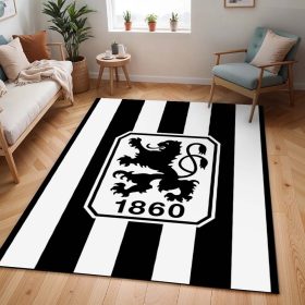TSV 1860 München schwarz-weißer Hintergrund 01 Teppich