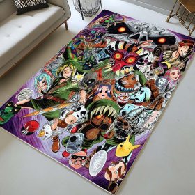 Die Legende von Zelda Majoras Maske Schädelkind Link und andere Charaktere Teppich
