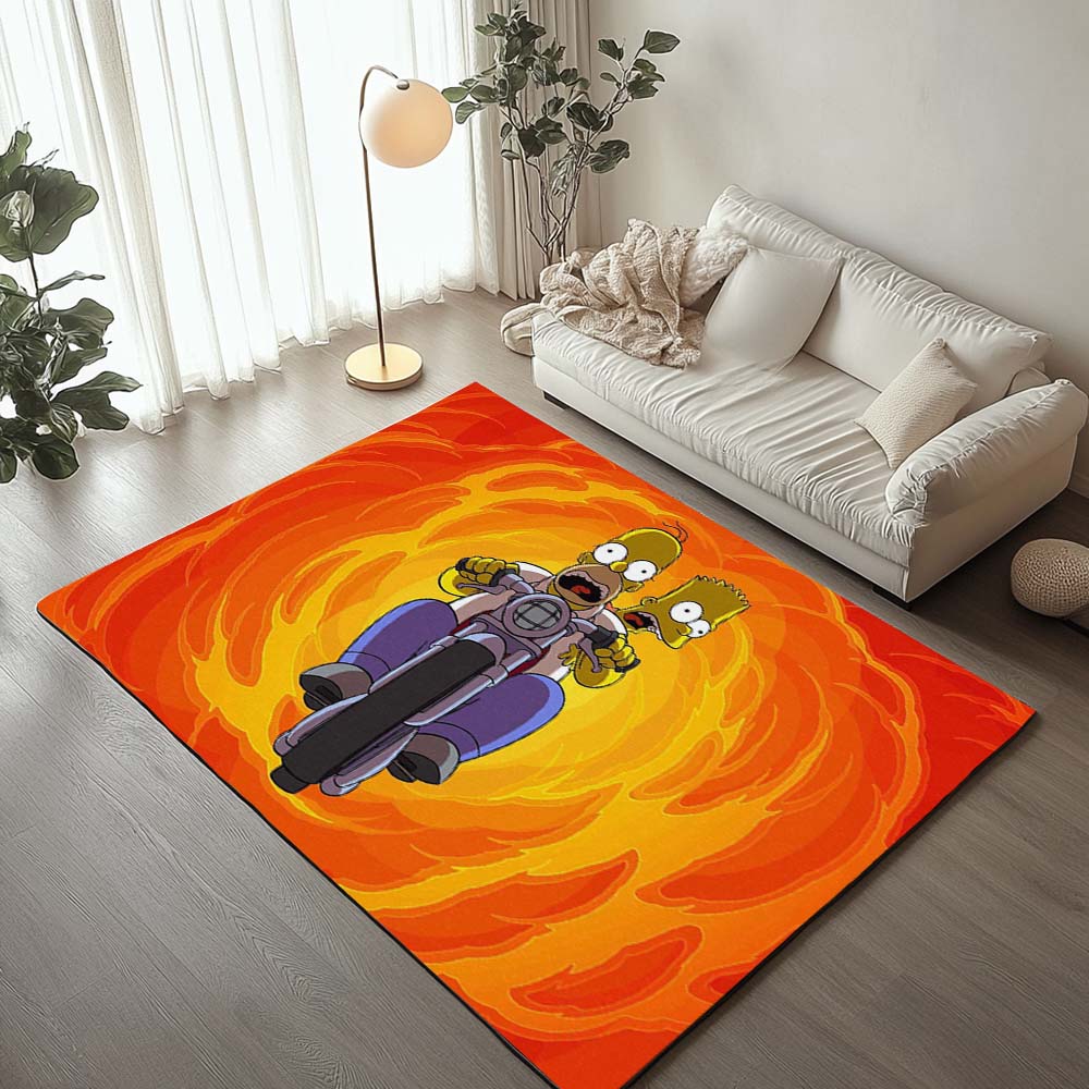 Die Simpsons – Motorräder mit Homer und Bart Teppich