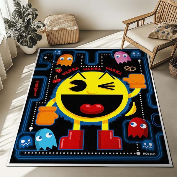 Waka Waka Pac-Man und Geister im Pac-Man-Spiel Teppich – Bild 2