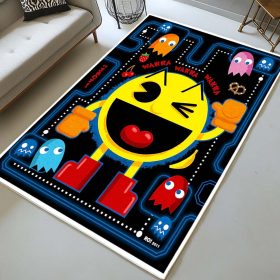 Waka Waka Pac-Man und Geister im Pac-Man-Spiel Teppich