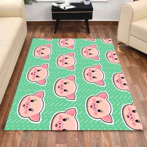 Niedliches rosa Schwein Teppich