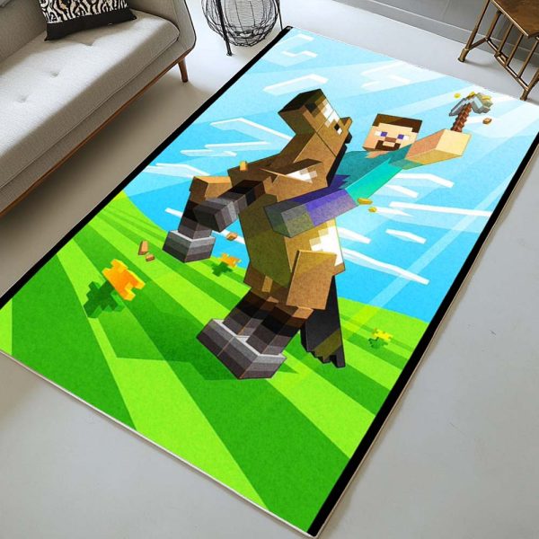 Herobrine Minecraft Charakter auf Pferd Teppich