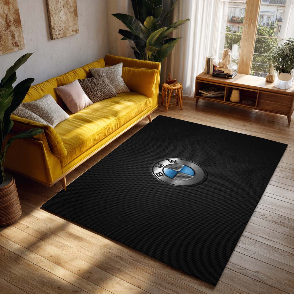 BMW Silver Logo Gray Carbon Fiber Teppich – Bild 2