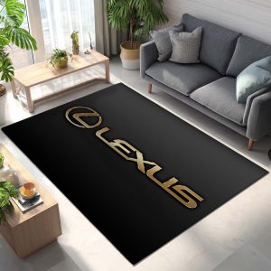 Lexus Golden Logo Black Background Teppich