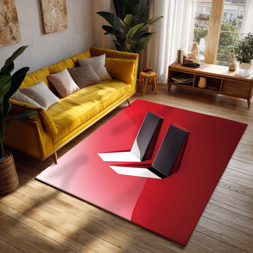 Yanmar Red Background Teppich – Bild 2