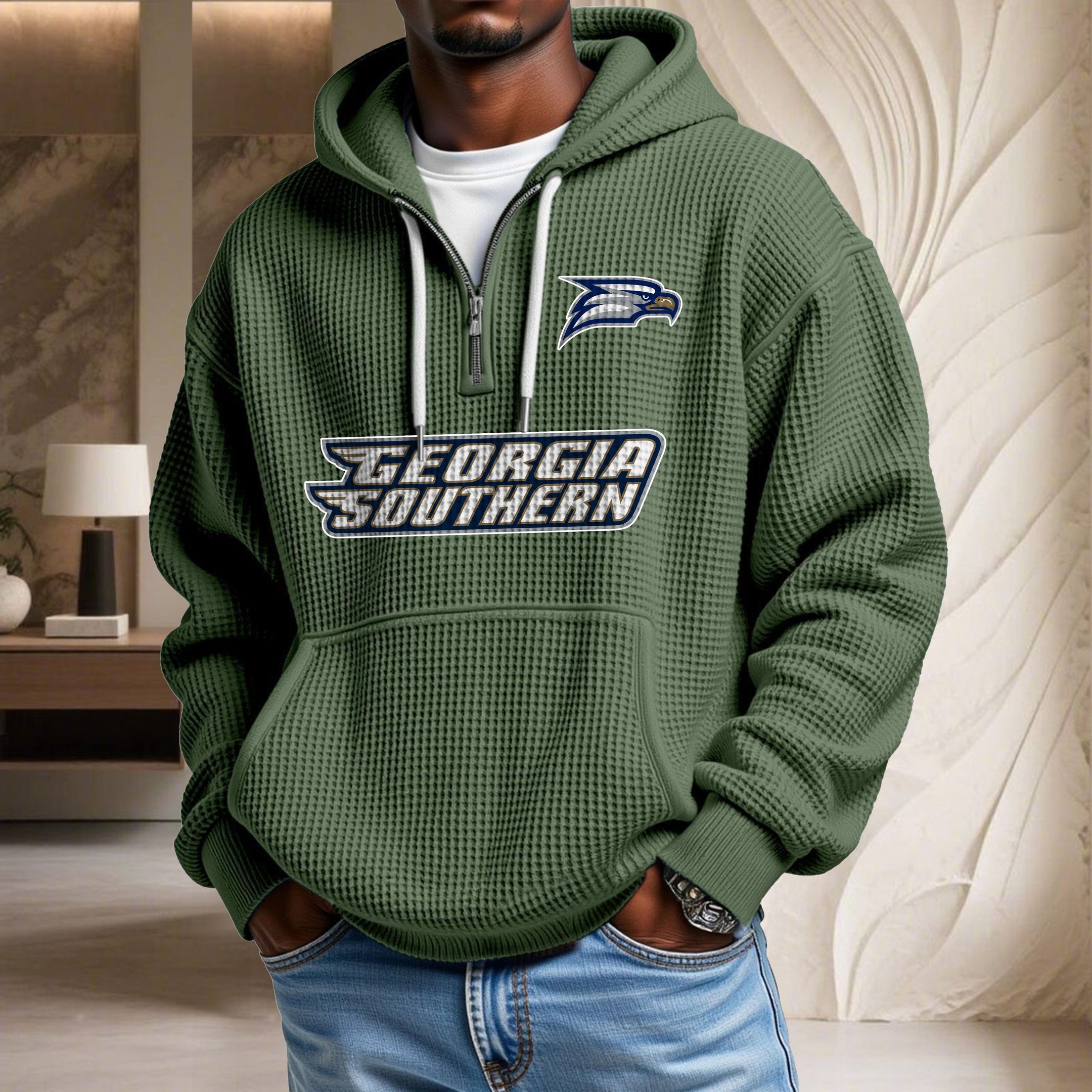 Georgia Southern Eagles Waffelstrick-Hoodie – Bild 6