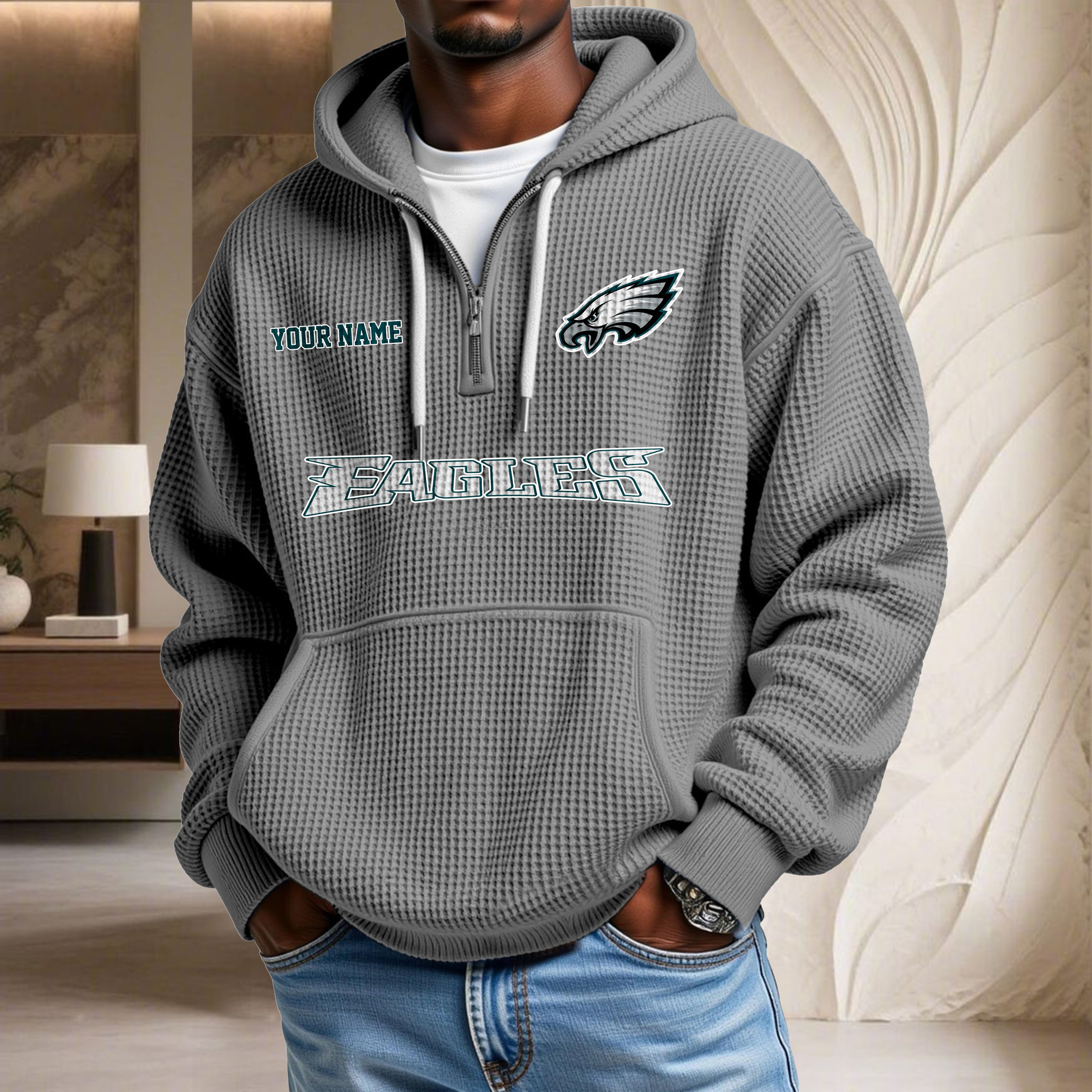 Philadelphia Eagles Waffelstrick-Hoodie – Bild 7