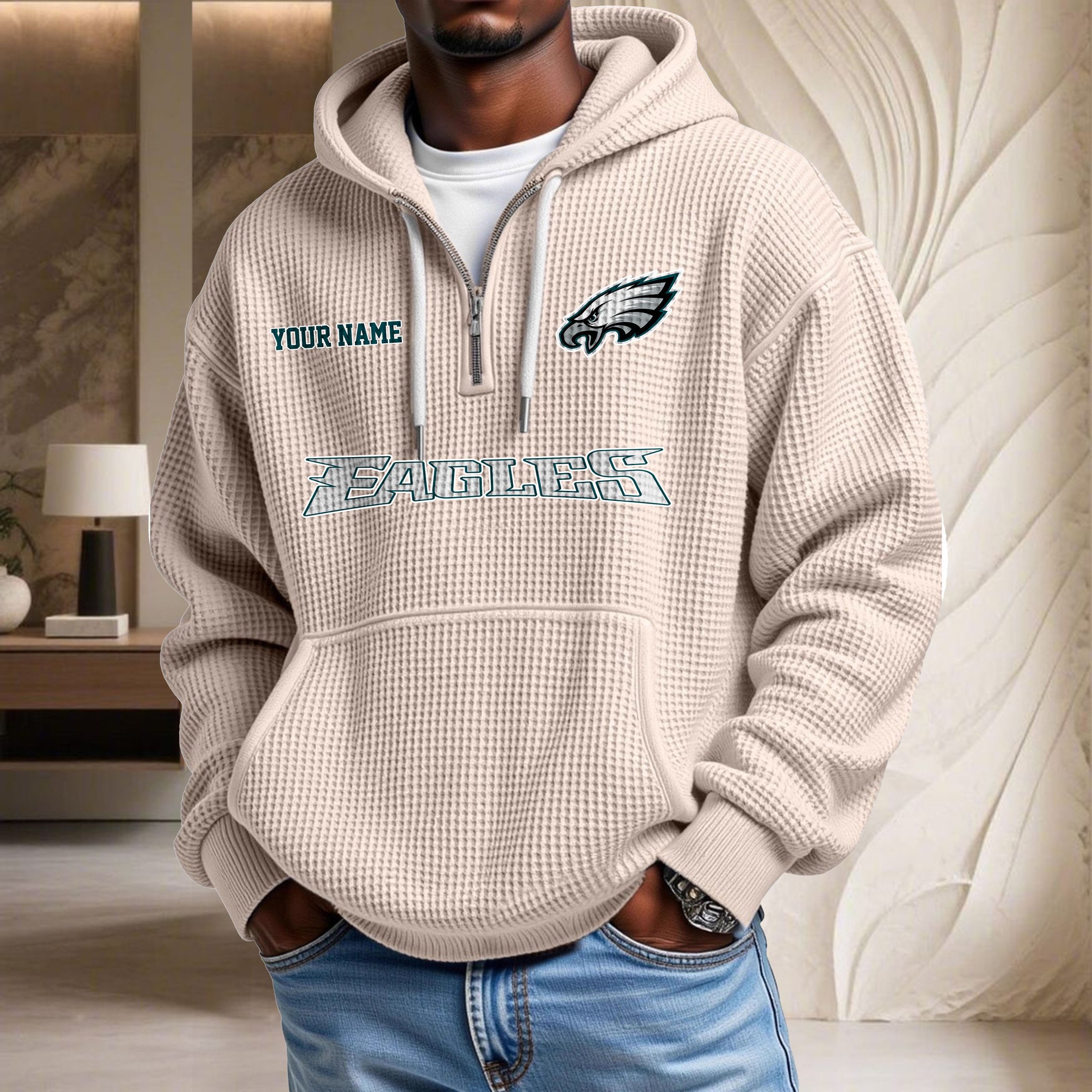 Philadelphia Eagles Waffelstrick-Hoodie – Bild 9