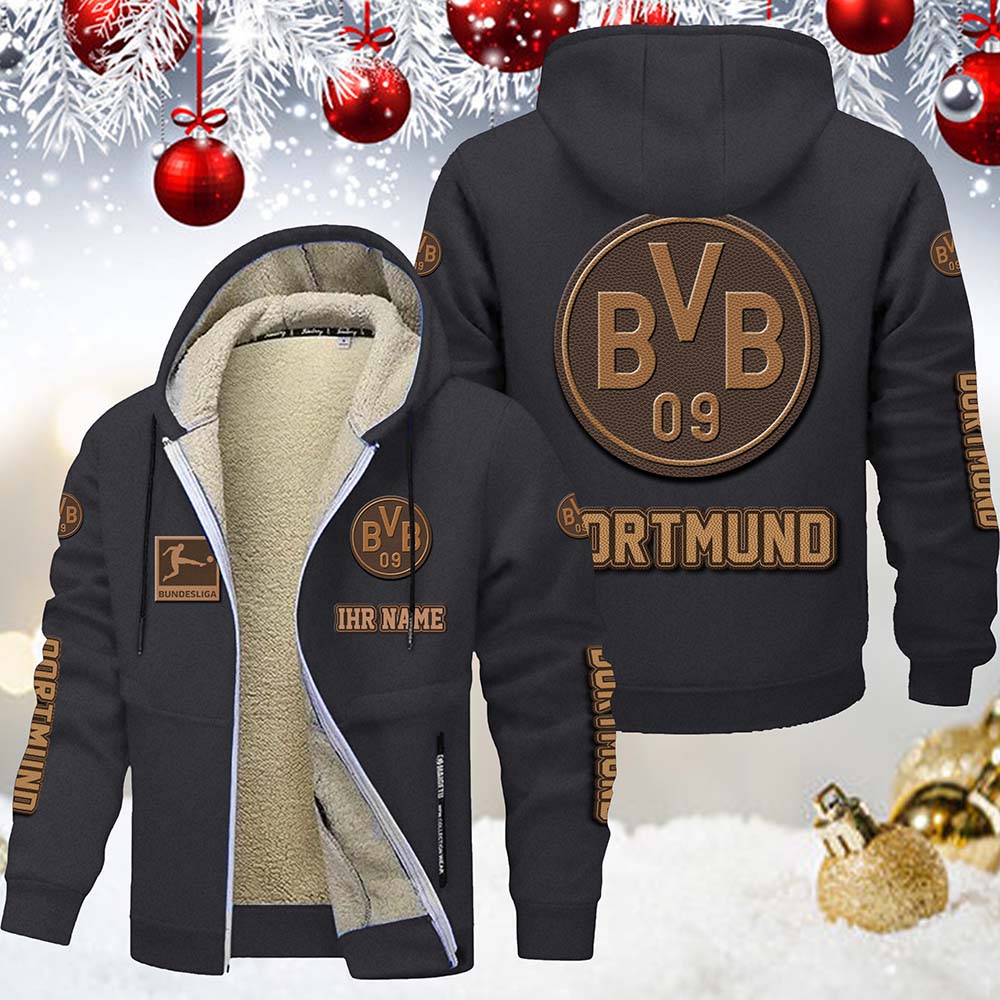 Borussia Dortmund Gefütterte Kapuzenjacke – Für Herbst & Winter – Bild 6