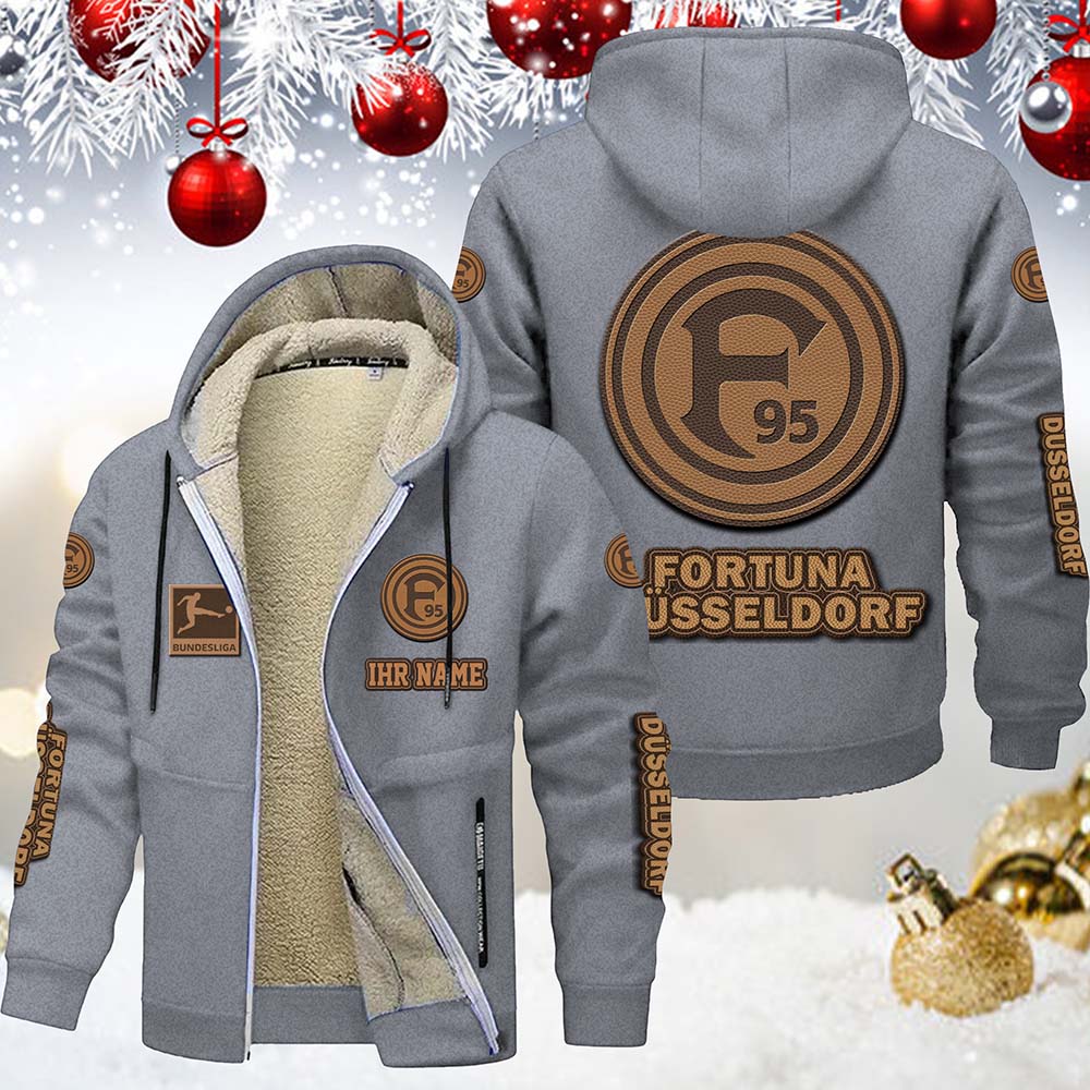 Fortuna Düsseldorf Gefütterte Kapuzenjacke – Für Herbst & Winter – Bild 8