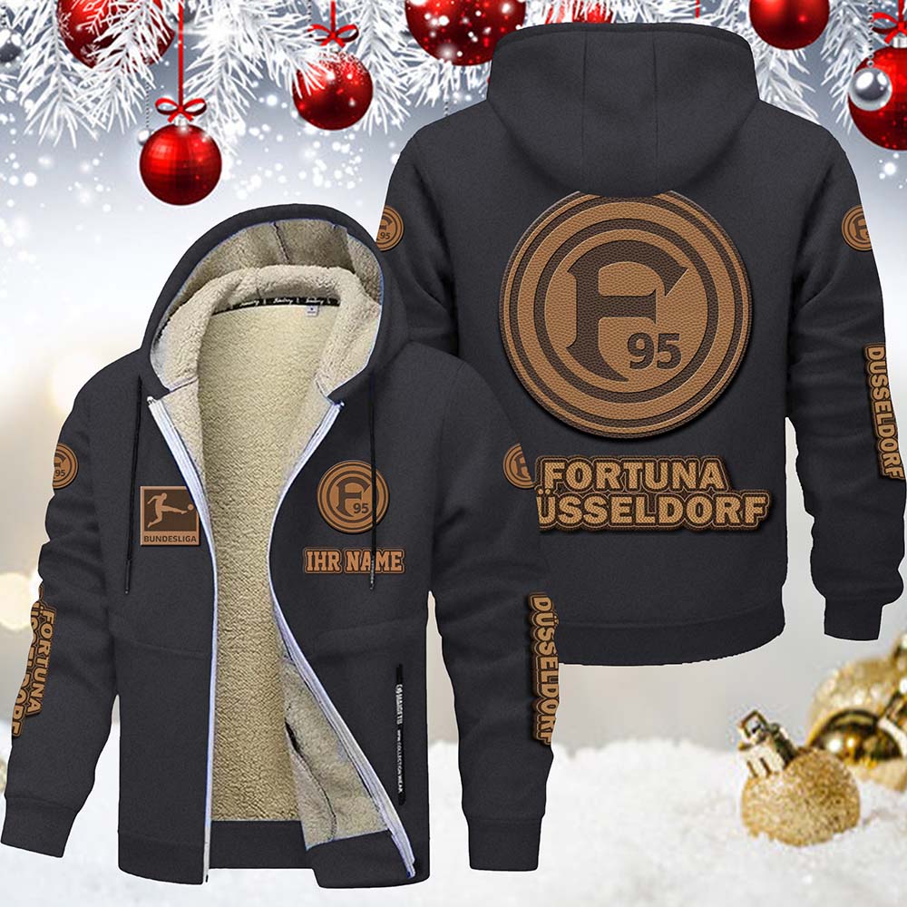 Fortuna Düsseldorf Gefütterte Kapuzenjacke – Für Herbst & Winter – Bild 6