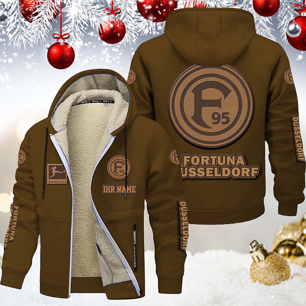 Fortuna Düsseldorf Gefütterte Kapuzenjacke – Für Herbst & Winter – Bild 5