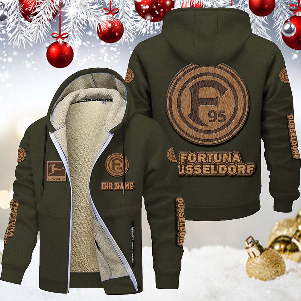 Fortuna Düsseldorf Gefütterte Kapuzenjacke – Für Herbst & Winter – Bild 3