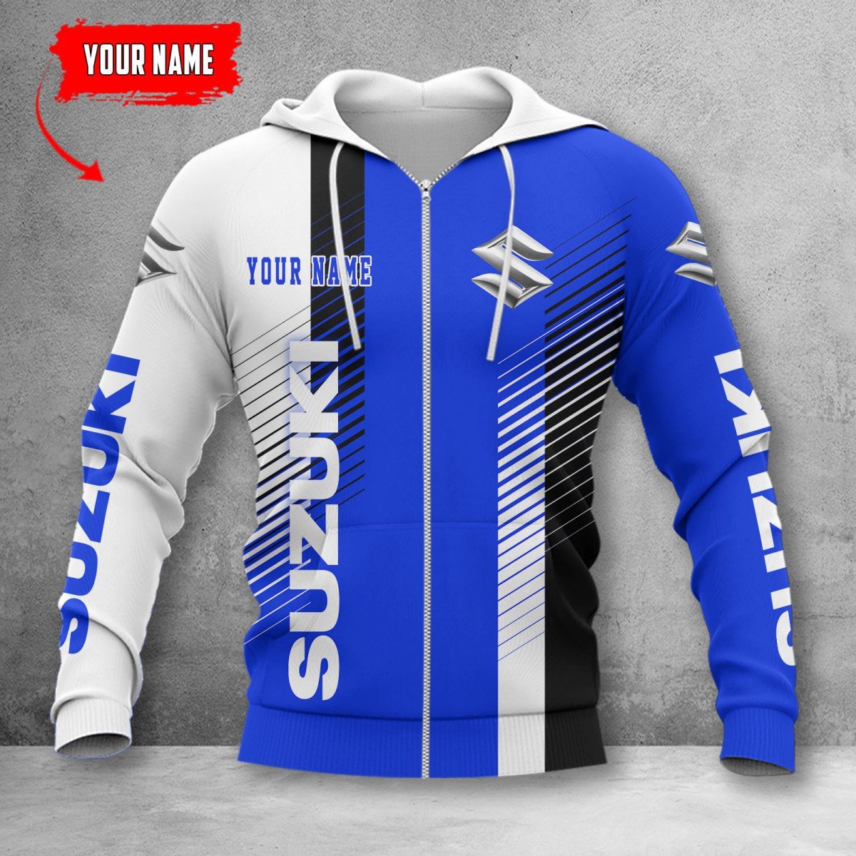 Suzuki Blue Zip Hoodie