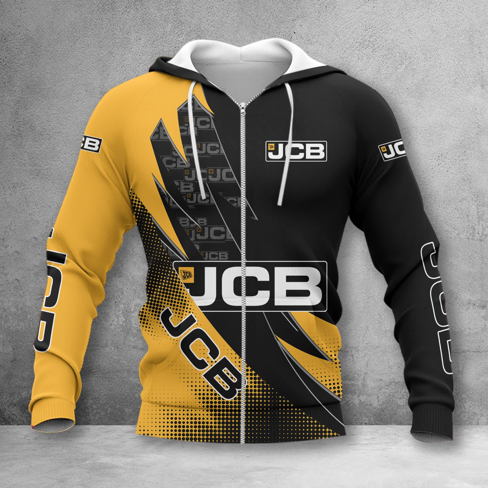JCB Agricultural Tractors Zip Hoodie