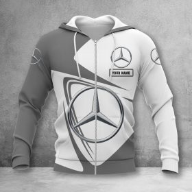 Mercedes-Benz White Zip Hoodie