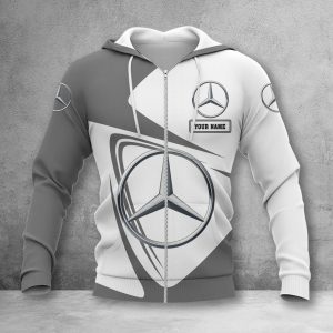 Mercedes-Benz White Zip Hoodie