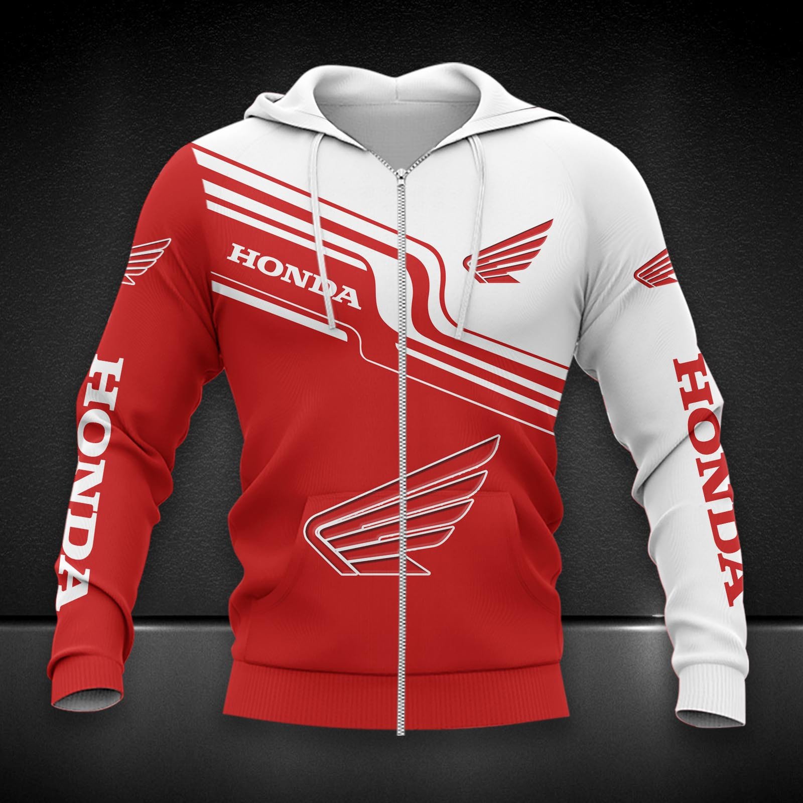 Honda Motorcycle Zip Hoodie