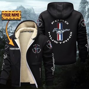 Ford Mustang Gefütterte Kapuzenjacke – Für Herbst & Winter