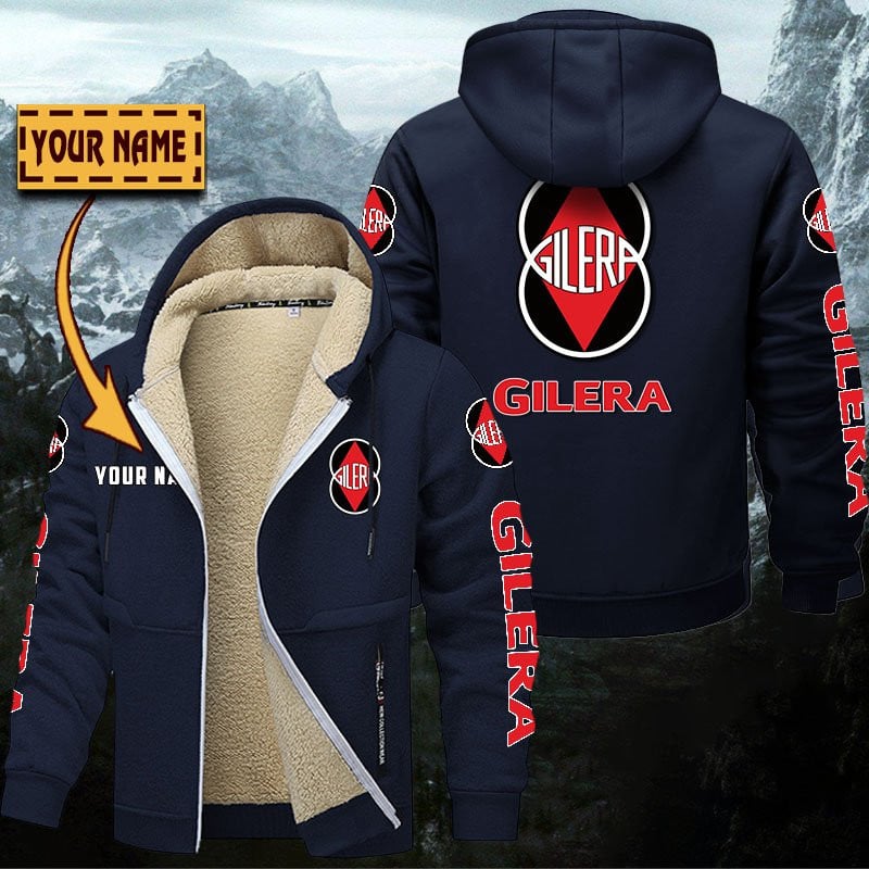Gilera Motorcycles Gefütterte Kapuzenjacke – Für Herbst & Winter – Bild 7