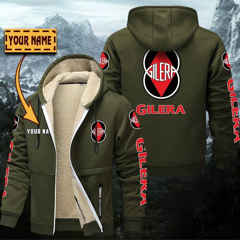 Gilera Motorcycles Gefütterte Kapuzenjacke – Für Herbst & Winter – Bild 2