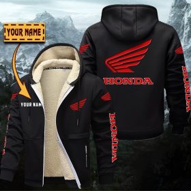 Honda Motorcycle Hoodie Zip Velvet Coat Gefütterte Kapuzenjacke – Für Herbst & Winter