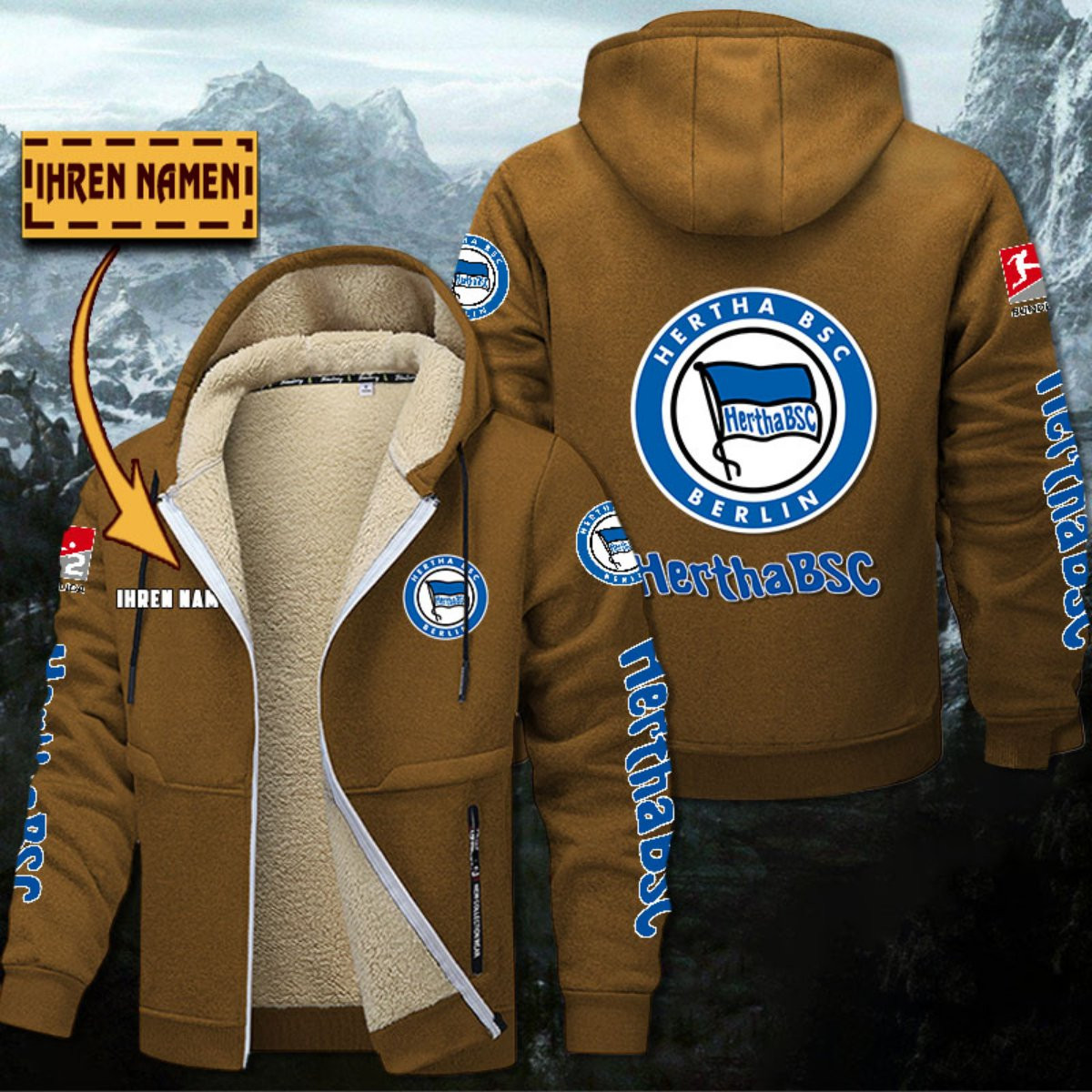 Hertha BSC Gefütterte Kapuzenjacke – Für Herbst & Winter – Bild 4