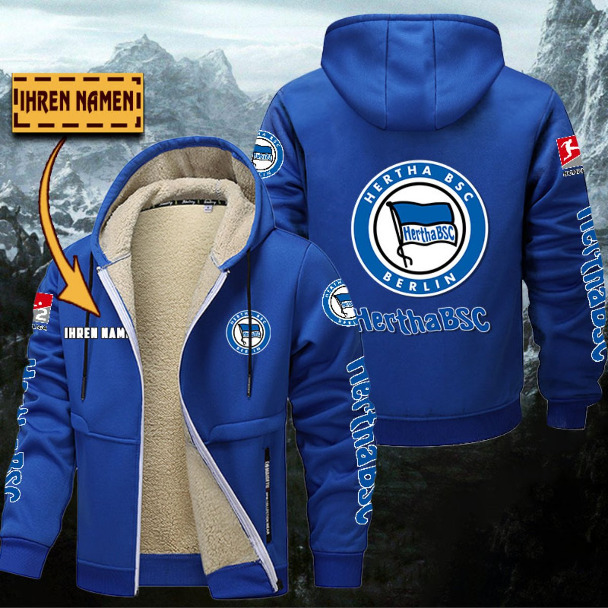 Hertha BSC Gefütterte Kapuzenjacke – Für Herbst & Winter – Bild 7