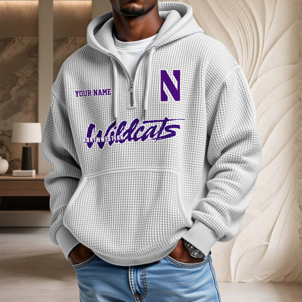 Northwestern Wildcats Waffelstrick-Hoodie – Bild 3