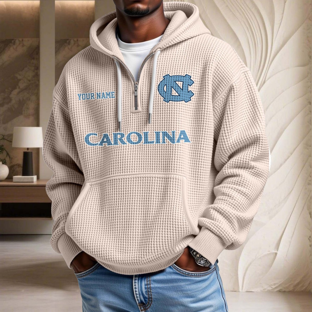 North Carolina Tar Heels Waffelstrick-Hoodie – Bild 5