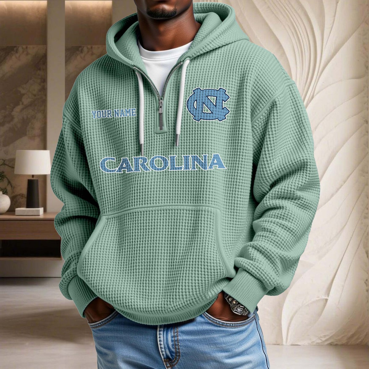 North Carolina Tar Heels Waffelstrick-Hoodie – Bild 8