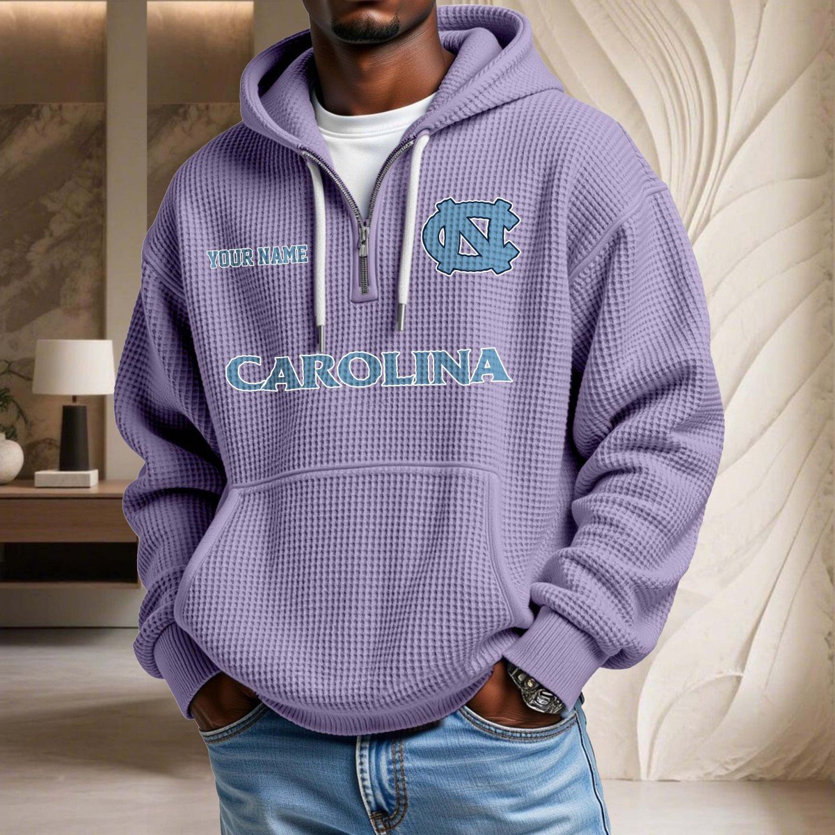 North Carolina Tar Heels Waffelstrick-Hoodie – Bild 10