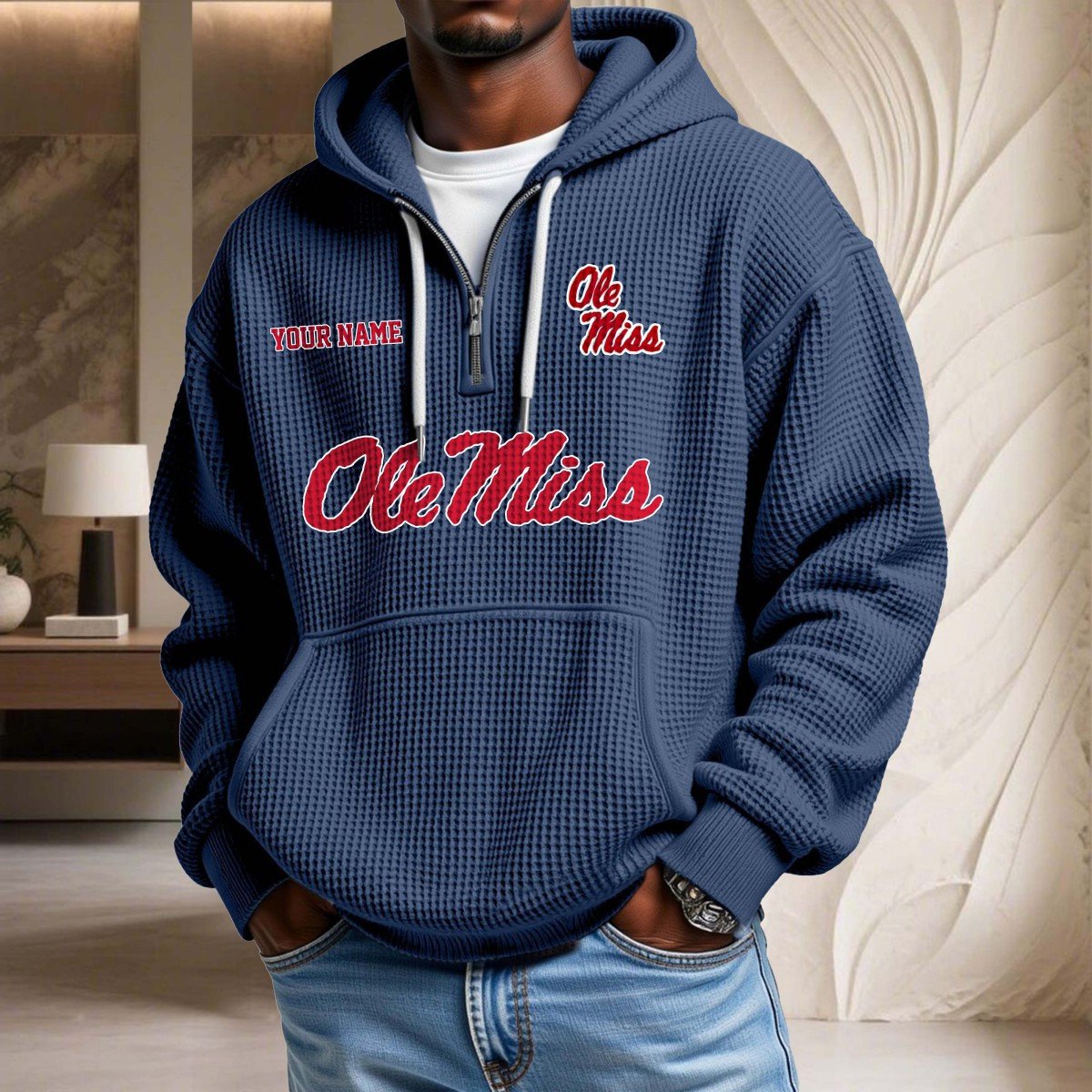 Ole Miss Rebels Waffelstrick-Hoodie – Bild 4