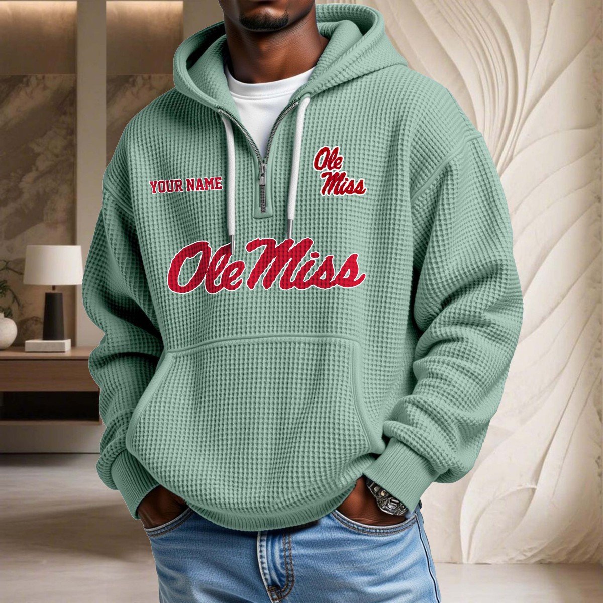 Ole Miss Rebels Waffelstrick-Hoodie – Bild 8